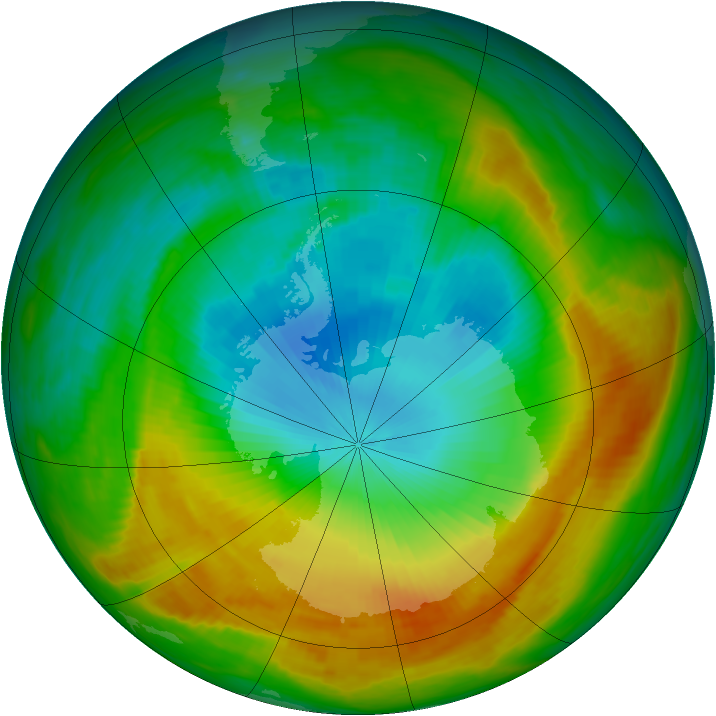 Antarctic ozone map for 13 November 1980